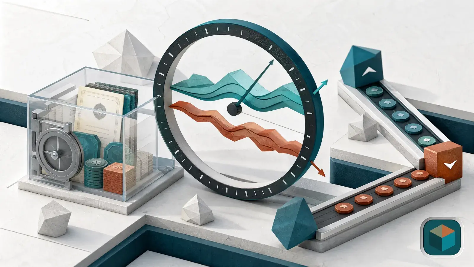 Twenty-four-hour perpetuals market clock with collateral vault and reward point rails