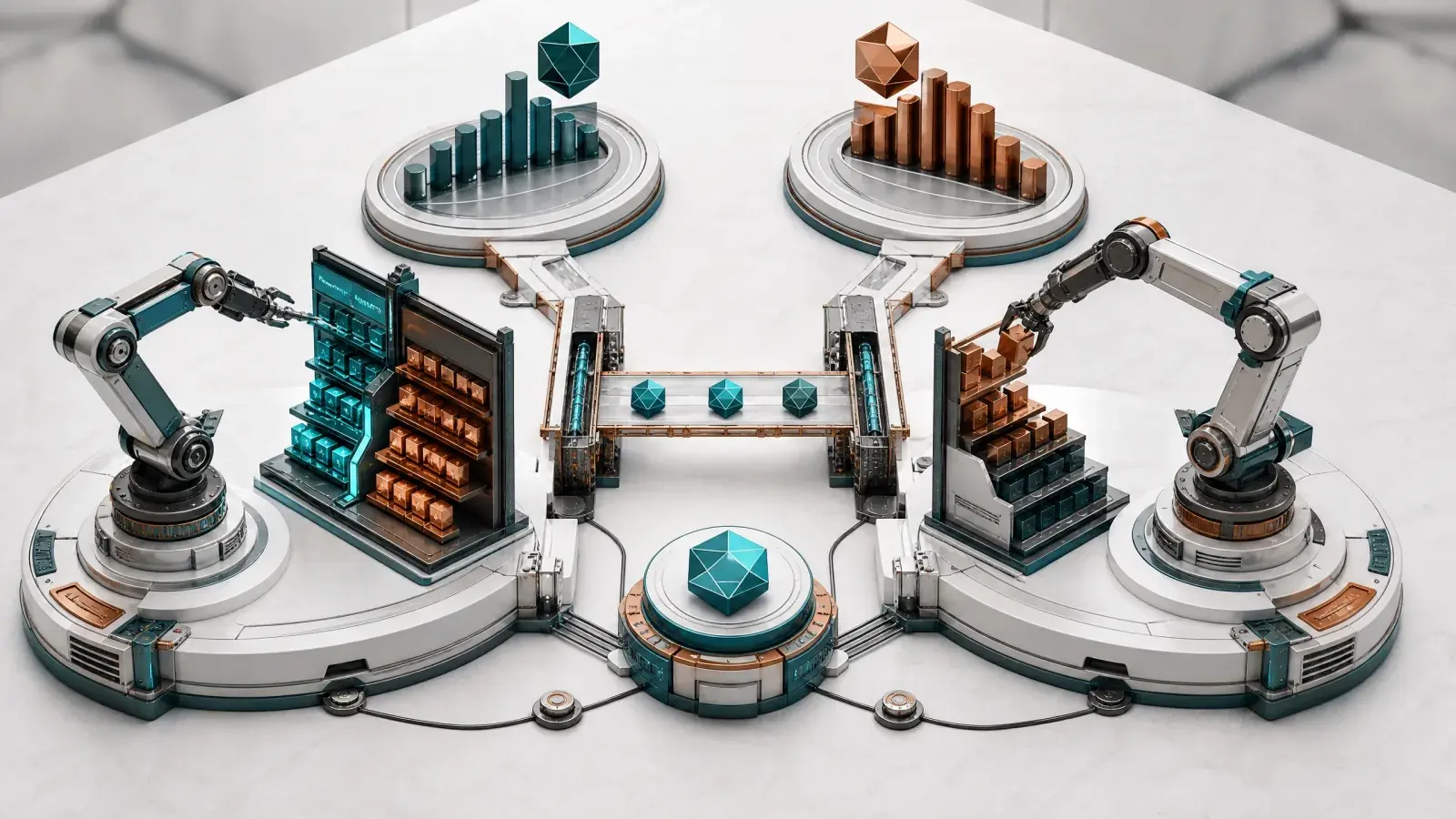 Three market mechanisms replenishing quotes, taking an order and bridging a price gap across connected markets